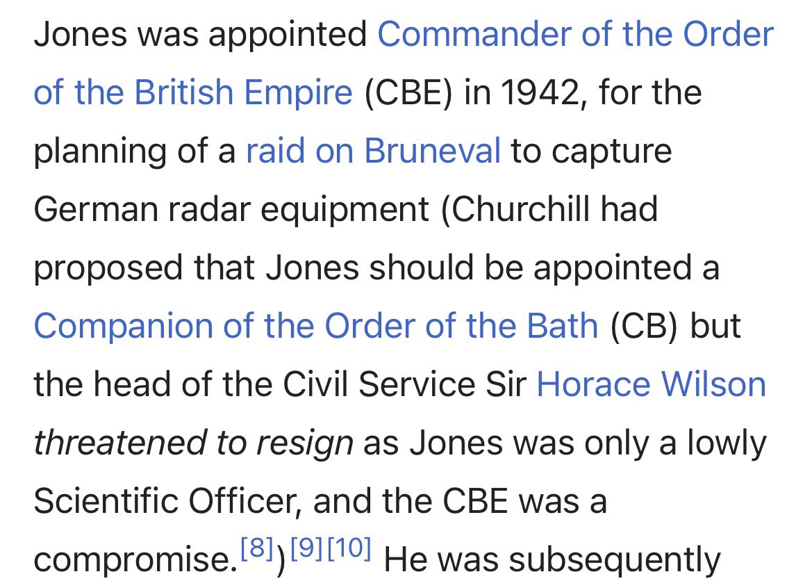 Some classic Whitehall content in the Wikipedia article on R.V. Jones (scientific adviser to the intelligence services during WW2)