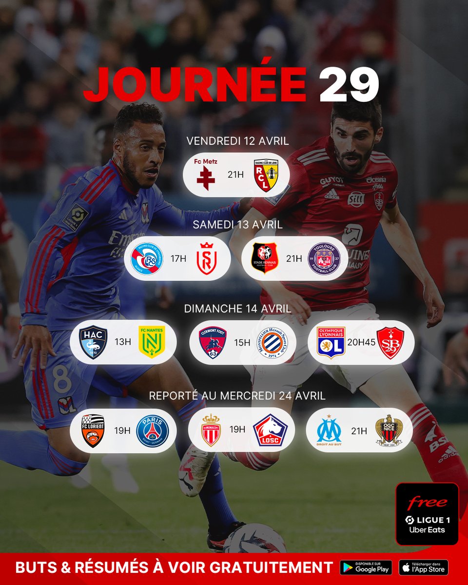 😔 Seulement 6 matchs de Ligue 1 ce week-end :