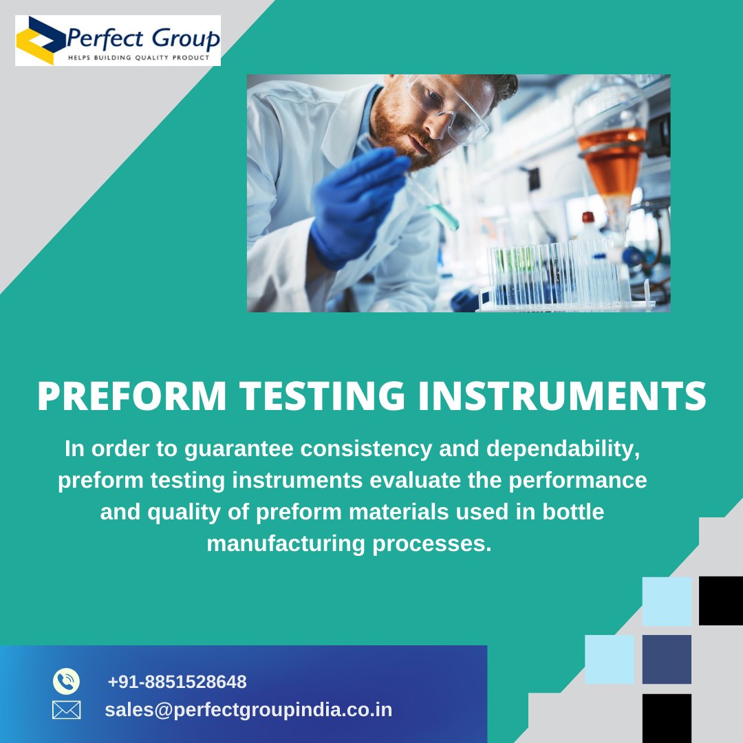 perfectgroup12's tweet image. Preform Testing Instruments
The Preform Testing Instruments from Perfect Group provide all-inclusive ways to assess the effectiveness and quality of preform materials used in beverage packaging. 
#perfectgroupindia #industrial  #preformtesting
Visit us: perfectgroupindia.co.in/PET-preform-te…