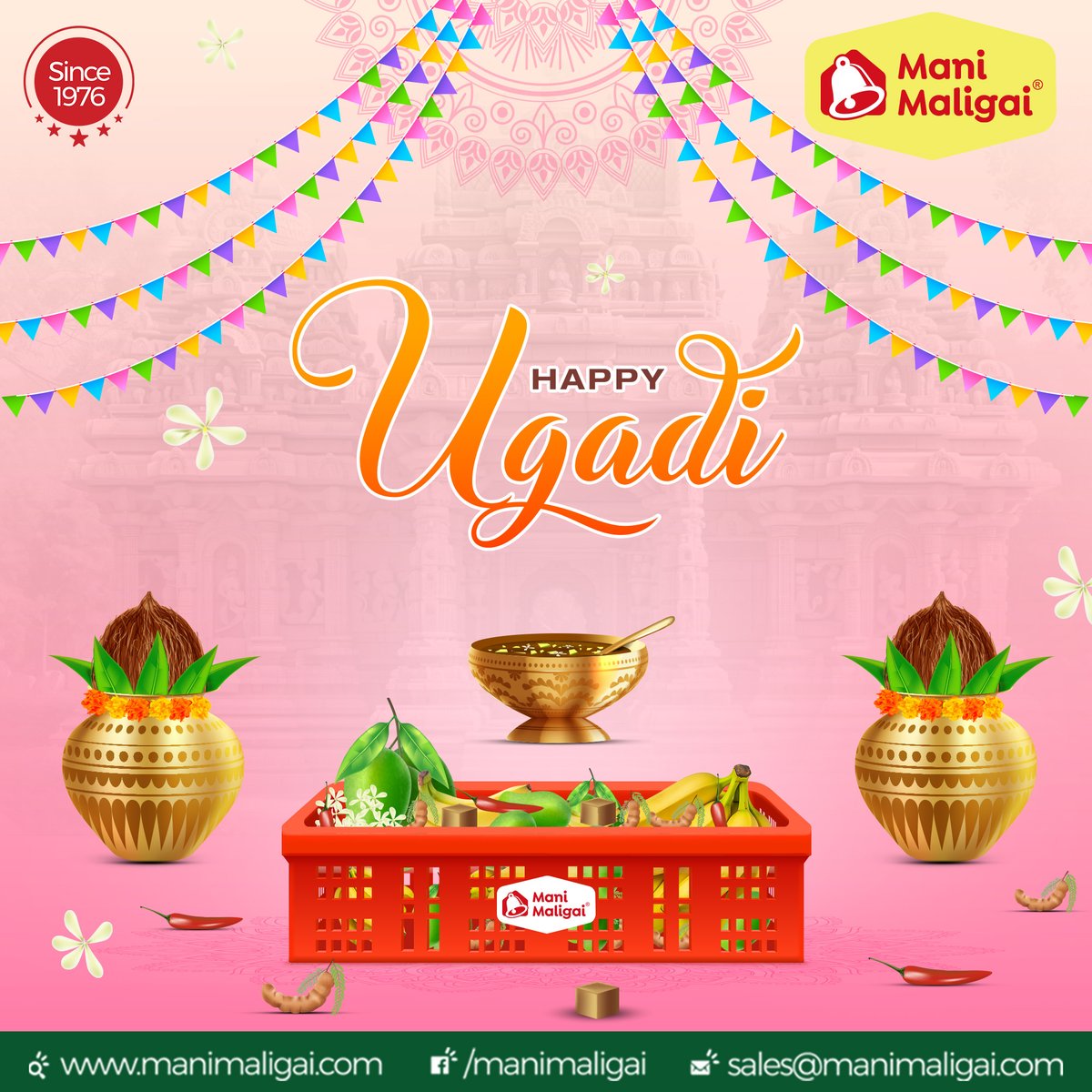 Let's embrace the spirit of Ugadi with a heart full of gratitude and a mind full of positivity. Happy Ugadi! #Manimaligai #HappyUgadi #NewBeginnings #UgadiCelebrations #Ugadi2024 #ProsperityAndJoy #UgadiWishes #FestivalOfHope #SpringCelebration #UgadiVibes #UgadiTraditions