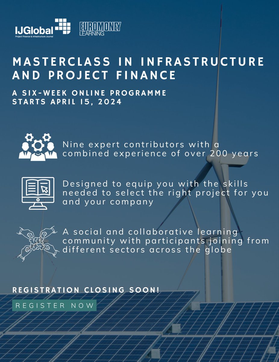 ⏰ Last call for the IJGlobal Masterclass registration! Enhance your expertise, hands-on experience, and behavioral skills to deliver the right project for your company. Don't wait - registration closes on Friday, April 12th. Reserve your spot now: spr.ly/6012wwO0j