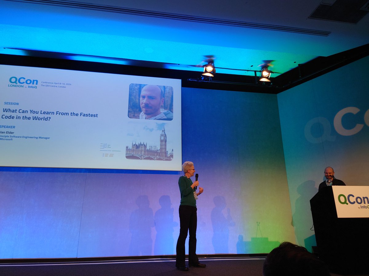 Sara (@saraebergman) on Twitter photo Looking forward to the Efficient Programming Languages track at <a href="/qconlondon/">QCon London Software Development Conference</a> today! Hosted by <a href="/anne_e_currie/">Anne Currie</a> and <a href="/jonberger0/">Jon Berger</a> 💻
Kicking off with Alan Elder and "What can you learn from the fastest code in the world?" Looking forward to the Efficient Programming Languages track at <a href="/qconlondon/">QCon London Software Development Conference</a> today! Hosted by <a href="/anne_e_currie/">Anne Currie</a> and <a href="/jonberger0/">Jon Berger</a> 💻
Kicking off with Alan Elder and "What can you learn from the fastest code in the world?"