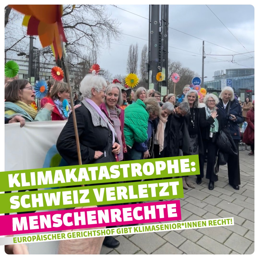 Historischer Entscheid💚 Der Europäische Gerichtshof für Menschenrechte stellt fest: Staaten haben eine Verpflichtung, Massnahmen gegen die Klimaerwärmung umzusetzen. Die Schweiz sei ihren Verpflichtungen nicht nachgekommen und verletzt damit gegen die Menschenrechtskonvention!