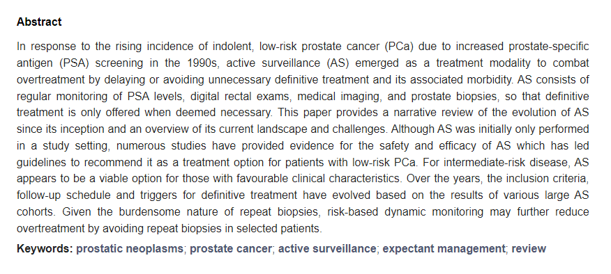 🤗#CallforReading 'Active Surveillance for #Prostate #Cancer: Past, Current, and Future Trends' 🏫𝗨𝗻𝗶𝘃𝗲𝗿𝘀𝗶𝘁𝘆 𝗠𝗲𝗱𝗶𝗰𝗮𝗹 𝗖𝗲𝗻𝘁𝗲𝗿 𝗥𝗼𝘁𝘁𝗲𝗿𝗱𝗮𝗺 🍄Article Views 2577; Citations 5 🔗mdpi.com/2229328 @MDPIOpenAccess @MediPharma_MDPI #mdpijpm✅