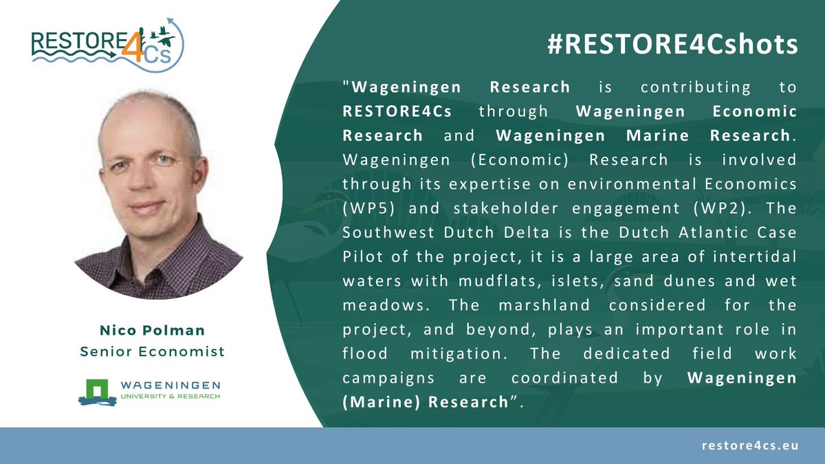 The 1️⃣1️⃣th partner featured in #RESTORE4Cshots is Nico Polman | @WUR ▶ Senior Economist mainly working on #RESTORE4Cs' WP5️⃣ and WP2️⃣ 👐🏽 ▶ lifewatching.tv/tv-show/restor… #R4Cs #HorizonEU #Wetlands #CoastalWetlands #RestoreWetlands #ConserveWetlands #RestoreNature #ConserveNature