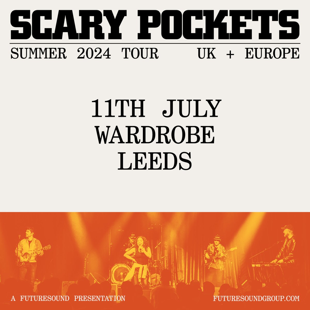 JUST ANNOUNCED Funk band @scarypockets are embarking on a UK tour this summer, stopping off at @wardrobeleeds this July! Tickets go on sale this Friday at 10am. futuresoundgroup.com 🎟️