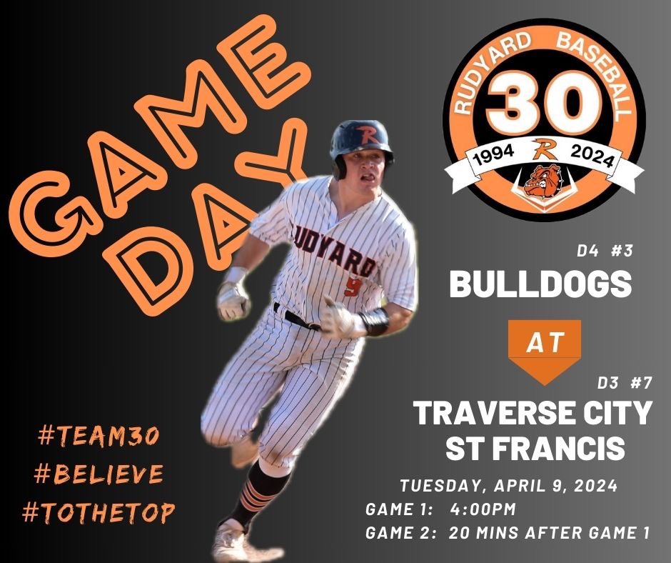 IT’S GAMEDAY!!! 🆚 Traverse City St Francis 📍 1601 Three Mile Rd Traverse City, MI 49696 🕓 Game 1: 4:00 First Pitch Game 2: 20 mins after Game 1 ☀️ 58 💨 W 11 mph 🌧️ 0% #Team30 #Believe #ToTheTop🏔 @ColdWeatherBats @goosepoop_ @StraightGasMI @PBRMIScout