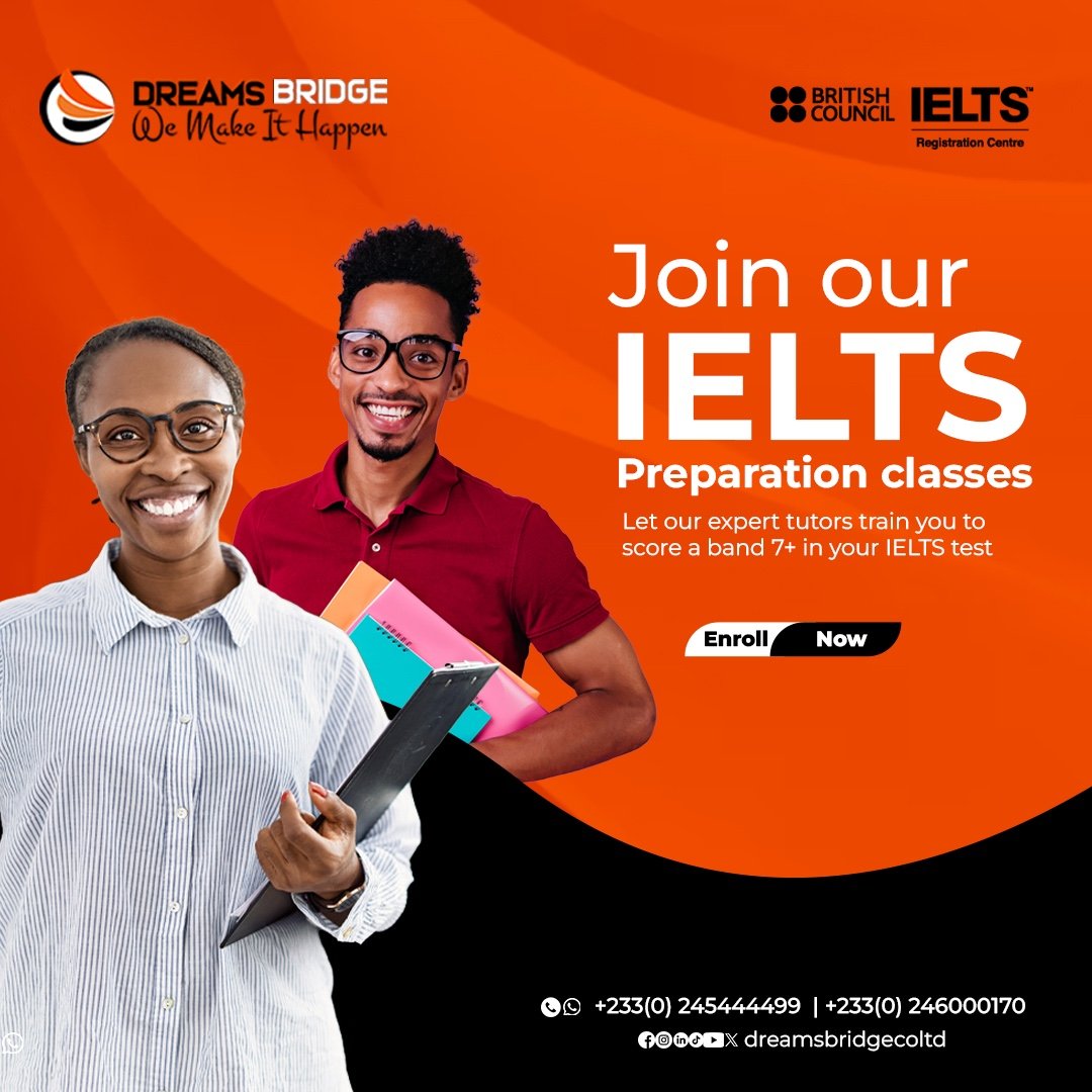 Are you looking to score a band 7+ in your IELTS test? 

Let our expert tutors train you to ace the test confidently. 
Join our regular, weekend, or online classes  today. 

For enquiries, contact  0245444499 or 0246000170. 
.
.
.
.
.
#IELTS 
#band7+
#studyabroad 
#workabroad