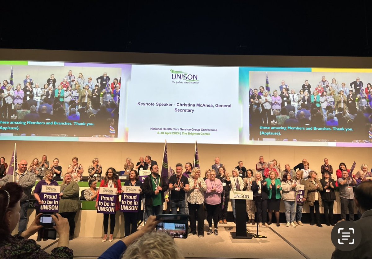 Solidarity from UNISON health conference 2024 to representatives from some of the many strikes this year for better pay @unisontheunion @UNISONWales