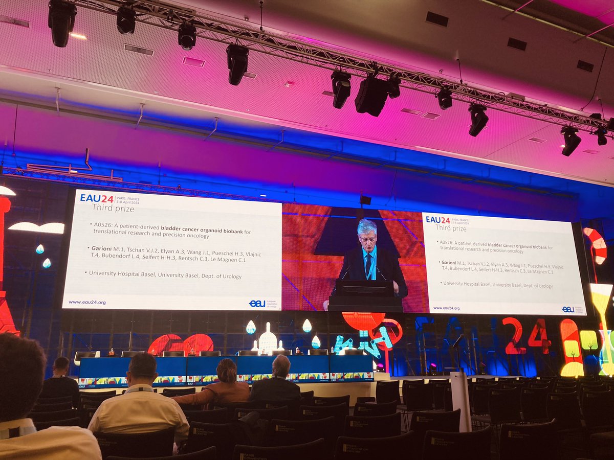 Thanks @Uroweb for a great #EAU24 meeting! Proud that our work on a #bladdercancer patient-derived #organoid biobank was awarded 3rd prize best oncology abstract 🥉! Congrats to the two first-authors @Michele_Garioni and Viviane Tschan ⭐️