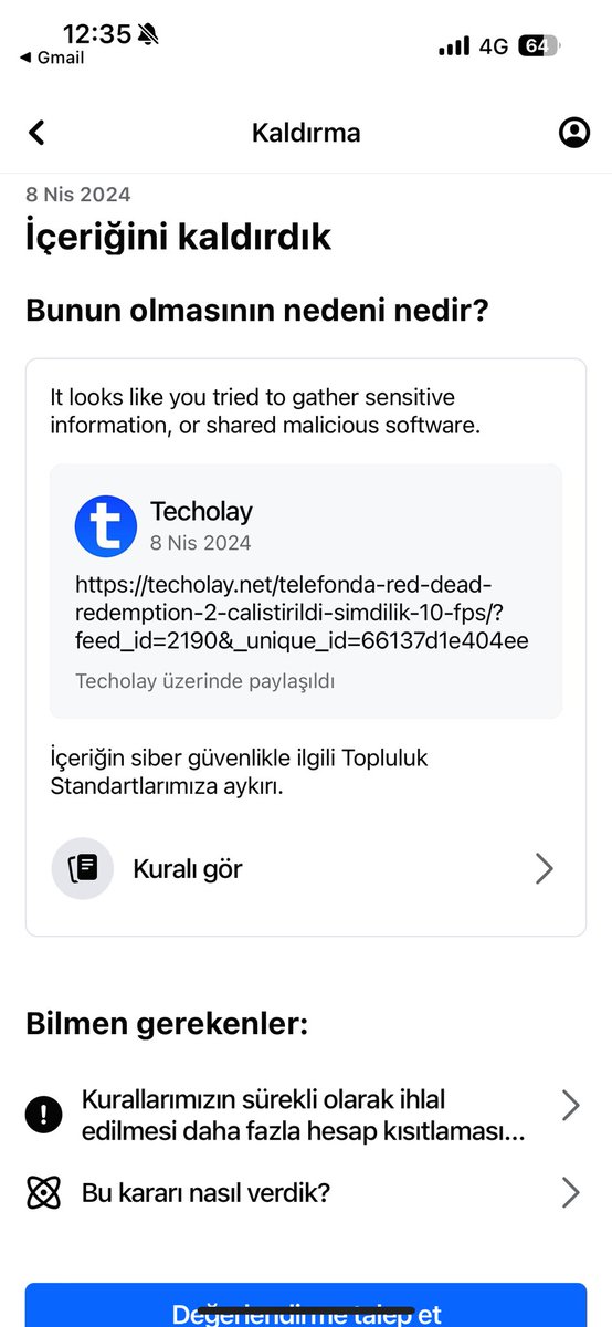 Facebook’a göre Android’e PC oyunu yüklemek siber güvenliği tehdit ediyormuş.