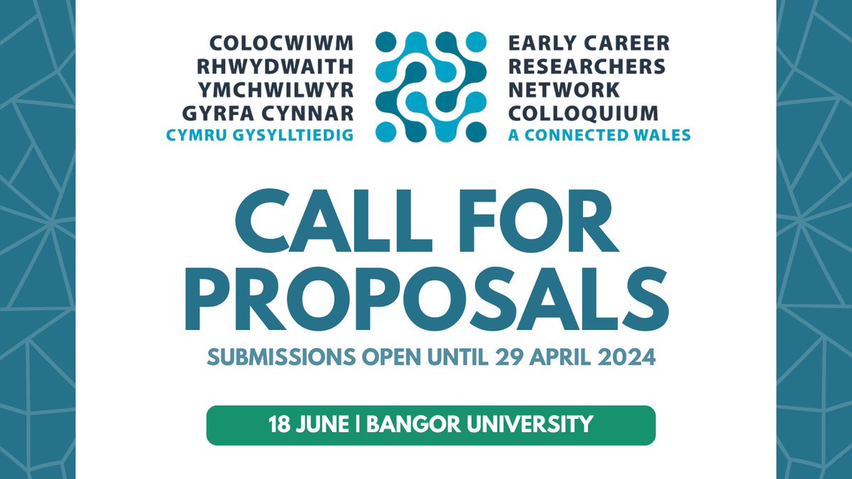 🚨The Call for Proposals is OPEN for the Early Career Researcher Colloquium 2024, 'A Connected Wales' @LSWalesCDdCymru 

Proposals are invited for flash talks and poster presentations ⤵️

Visit our website for more info: learnedsociety.wales/ecr-home/ 

#ECRCymru2024