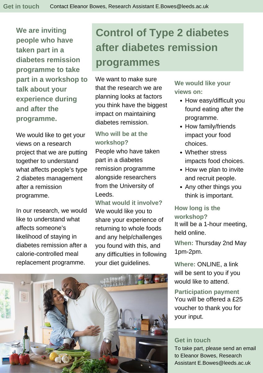 PoseD_Research (@posed_research) on Twitter photo Have you recently taken part in a diabetes remission programme? We'd love to hear about your experience! Please contact E.Bowes@leeds.ac.uk
RT <a href="/DiabetesUK/">Diabetes UK</a> <a href="/NHSDiabetesProg/">NHS Diabetes Programme</a> <a href="/DUK_research/">Diabetes UK Research</a> <a href="/Sheffield_DUK/">Sheffield Diabetes UK (bit.ly/SheffieldDiabetes)</a> <a href="/Xylahealth/">Xyla (formerly Xyla Health & Wellbeing)</a> Have you recently taken part in a diabetes remission programme? We'd love to hear about your experience! Please contact E.Bowes@leeds.ac.uk
RT <a href="/DiabetesUK/">Diabetes UK</a> <a href="/NHSDiabetesProg/">NHS Diabetes Programme</a> <a href="/DUK_research/">Diabetes UK Research</a> <a href="/Sheffield_DUK/">Sheffield Diabetes UK (bit.ly/SheffieldDiabetes)</a> <a href="/Xylahealth/">Xyla (formerly Xyla Health & Wellbeing)</a>