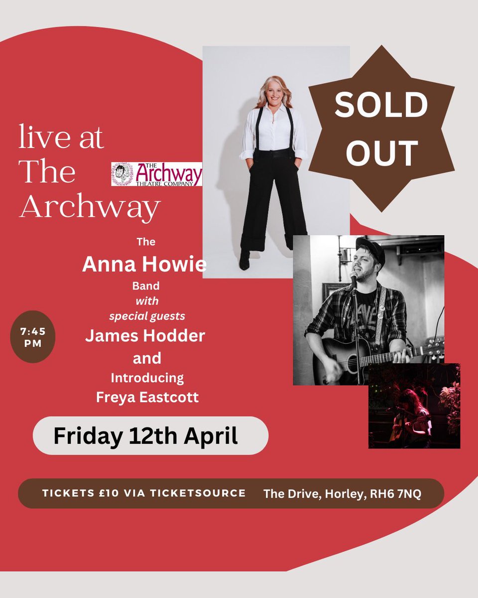 This is going to be great - @jimmaving is coming to play with us - the brill @JHodderTunes and Freya Eastcott are playing too and it’s sold out - infact there is a waiting list - so @ArchwayHorley ❤️- come round to the side door, knock 3 times password WTF ? 😂 #livemusic