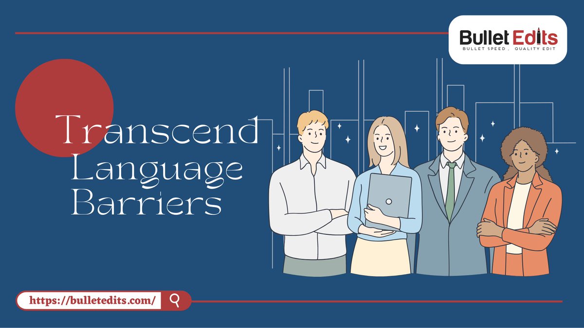 bullet_edits's tweet image. 🌍 Break language barriers with @bullet_edits Translating & Editing Services! Seamlessly connect worlds through precise communication. 🗺️📚 #BulletEdits #LanguageMagic #GlobalCommunication