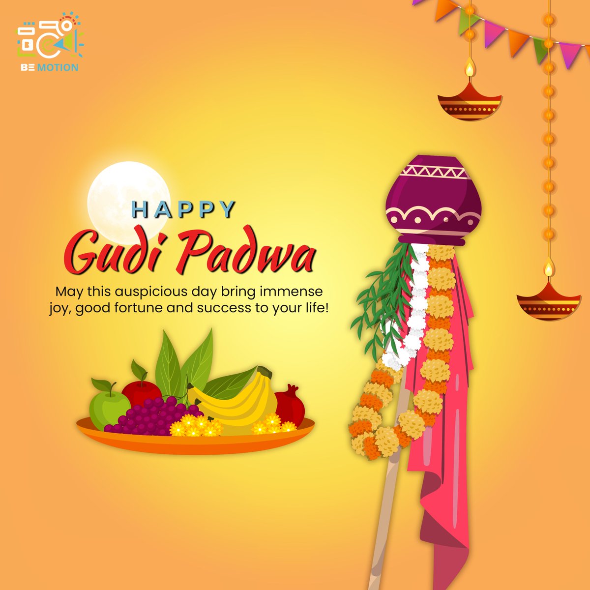Gudi Padwa fills our hearts with joy and blessings, wishing you a year of prosperity and success! 🌸🌟 #GudiPadwa2024