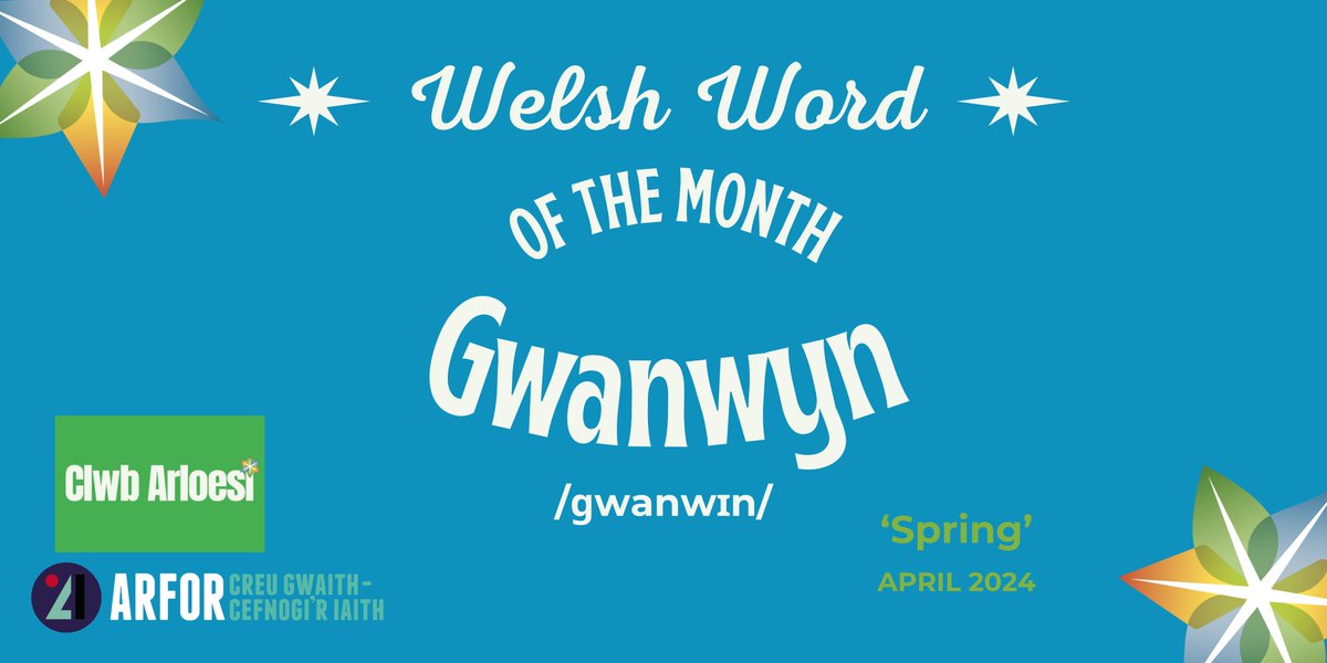 It's April & as part of our #ClwbArloesi programme we have another Welsh word of the month - Gwanwyn - Spring 🌸🪷🌼🌻 Mae'n mis Ebrill - dyma ein gair Cymraeg am y mis 👇 #Arfor