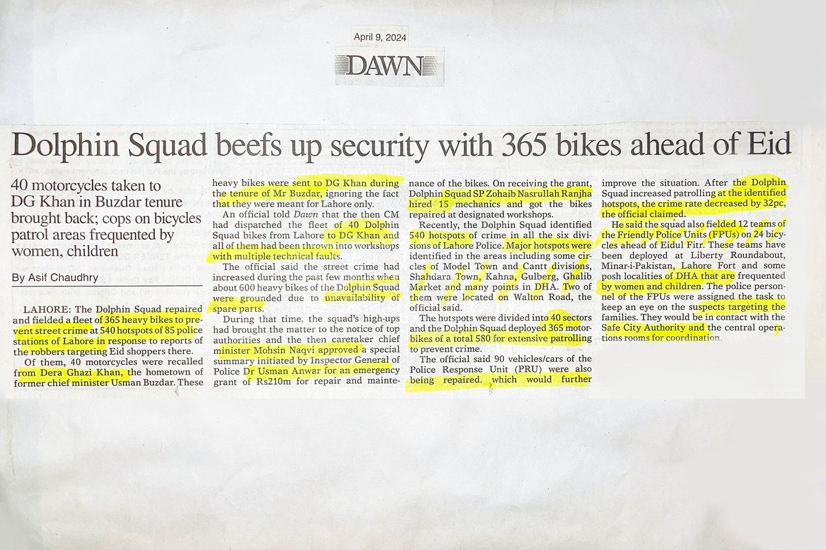 عید کے موقع پر شہریوں کی جان و مال کی حفاظت کیلئے ریویمپنگ کے بعد ڈولفن کی 365 بائیکس، پی آر یو کی وہیکلز کو اپریشنل کردیاگیا۔ مزید تفصیلات کیلئے ڈان نیوز پڑھیں۔
#DolphinSquadLahore
<a href="/GovtofPunjabPK/">Government of Punjab</a> <a href="/MaryamNSharif/">Maryam Nawaz Sharif</a> <a href="/OfficialDPRPP/">Punjab Police Official</a> <a href="/ccpolahore/">Capital City Police Lahore</a> <a href="/digopslahore/">DIG Operations Lahore</a>