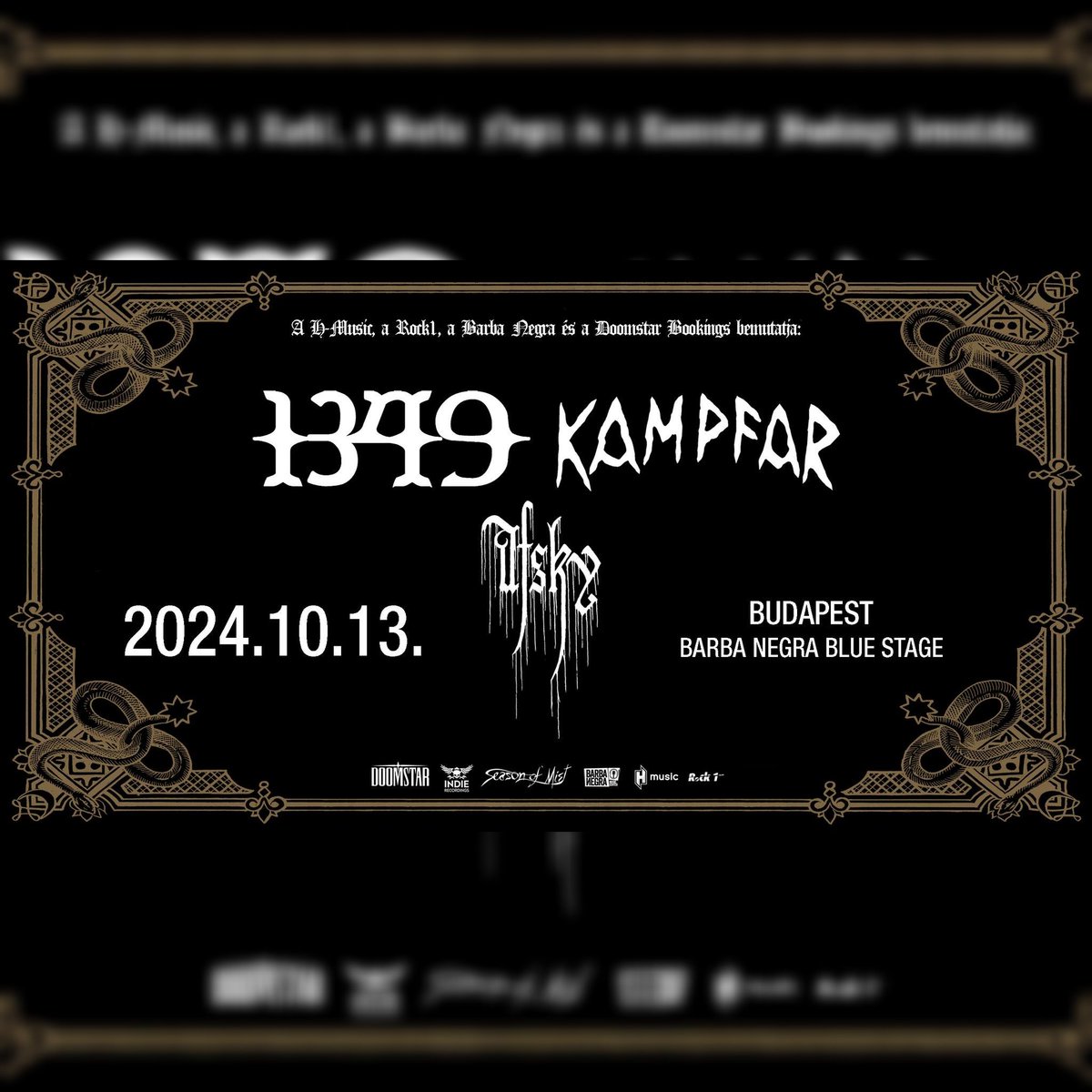 AURAL HELLFIRE ARRIVES IN BUDAPEST ON OCTOBER 13TH. @1349official and @Norsepagans, along with @afskyofficial, continue their European Tour at the @BarbaNegraBP Blue Stage on October 13th. Tickets: jegy.rock1.hu/1349-kampfar_2… DO NOT MISS IT.