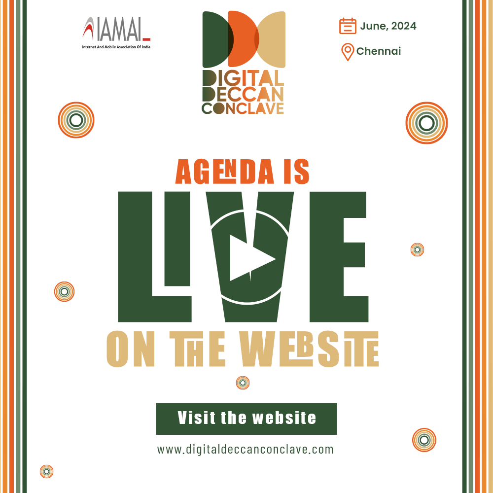 Cookie-less World and Digital Customer Experience are just two of the many insightful numerous power-packed sessions that will illuminate you at the Digital Deccan Conclave in June in Chennai. Visit digitaldeccanconclave.com/#agenda #IAMAI #DigitalDeccanConclave #Chennai