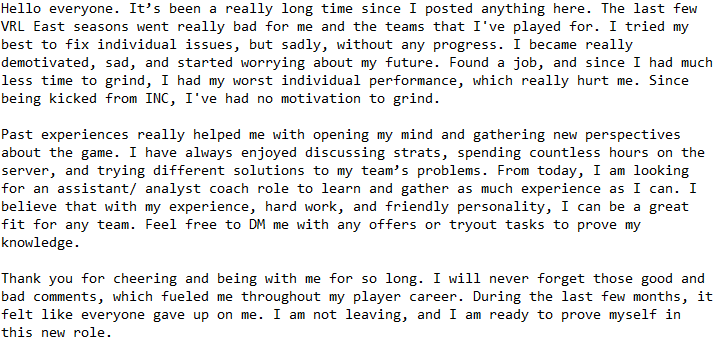 🔹 A few words about the last months,  looking for an analyst/ assistant coach role
🔹liquipedia.net/valorant/YouBr…
🔹Contact via dm's 📩