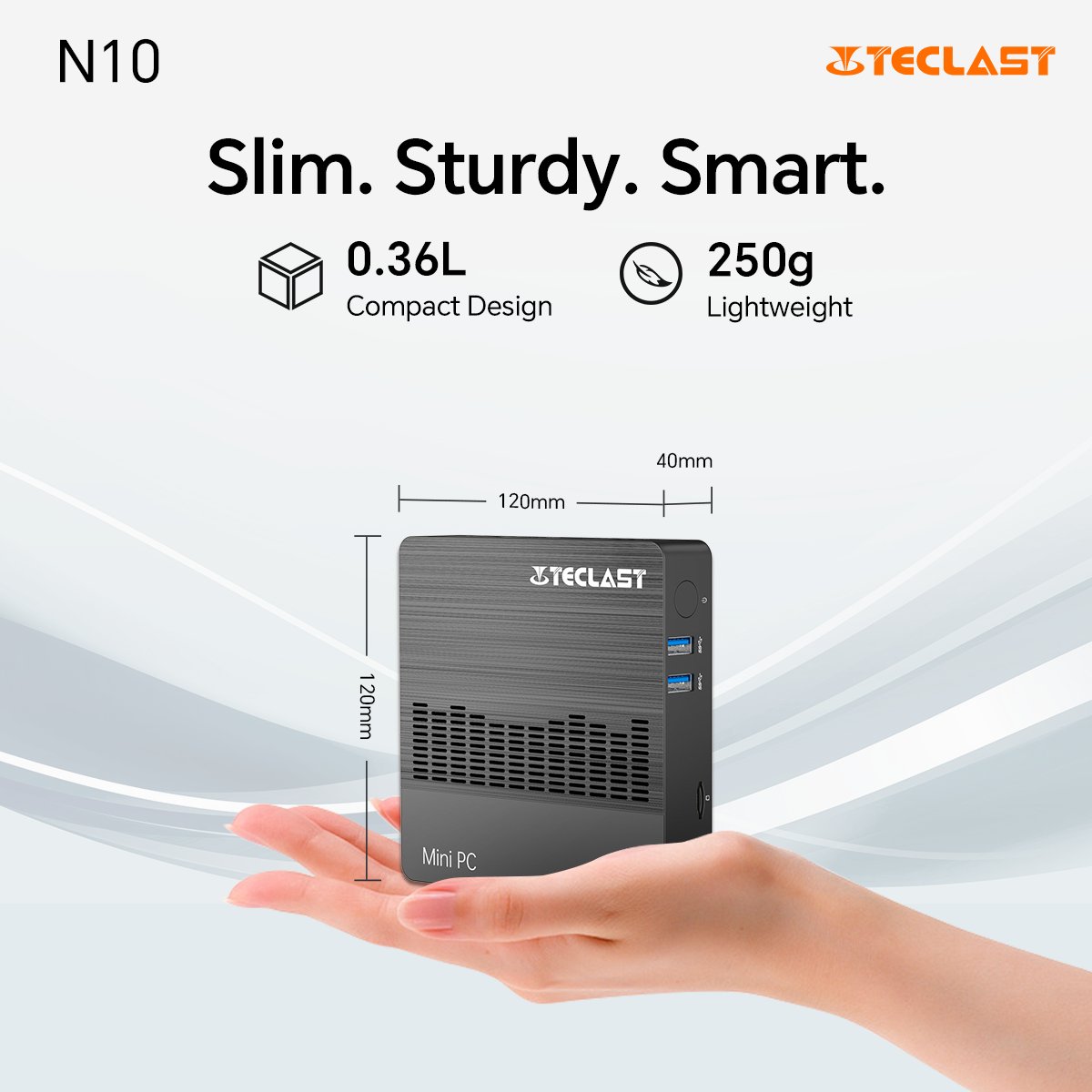 TeclastJapan's tweet image. ポータブルPCであるN10 Mini PCで、モバイル性を実現します🌈。わずか250gで、かさばらずにパフォーマンスを求める人向けに設計されています🌟🚀

詳しくは🪩：geni.us/SpSN7

#Teclast #TechLife #TeclastTech #N10MiniPC #ミニpc