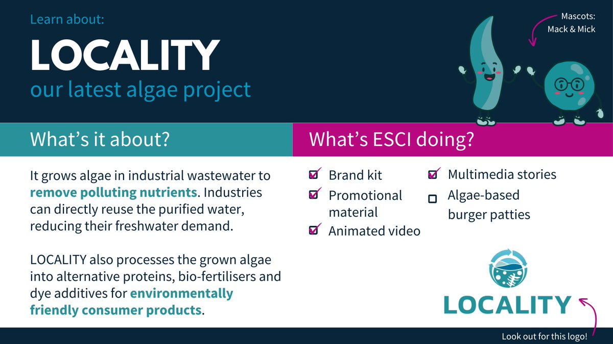 While creating a graphic for @LOCALITY_Algae, we learned that algae can remove pollutants from industrial wastewater & water bodies. Later they can be turned into: 🌱 fertilisers 🐟 health-boosting fish feed 👕 dying additives 🍔 protein-rich, nutritional food items #SciComm