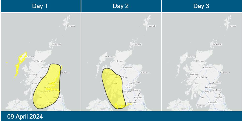 Scottish Flood Forecast - 2024-04-09 Today's 3-day Scottish Flood Forecast is now available on our website. Find out if flooding is forecast in your area, what impacts it may have, and what actions you can take in advance. scottishfloodforecast.sepa.org.uk/public?d=2024-…
