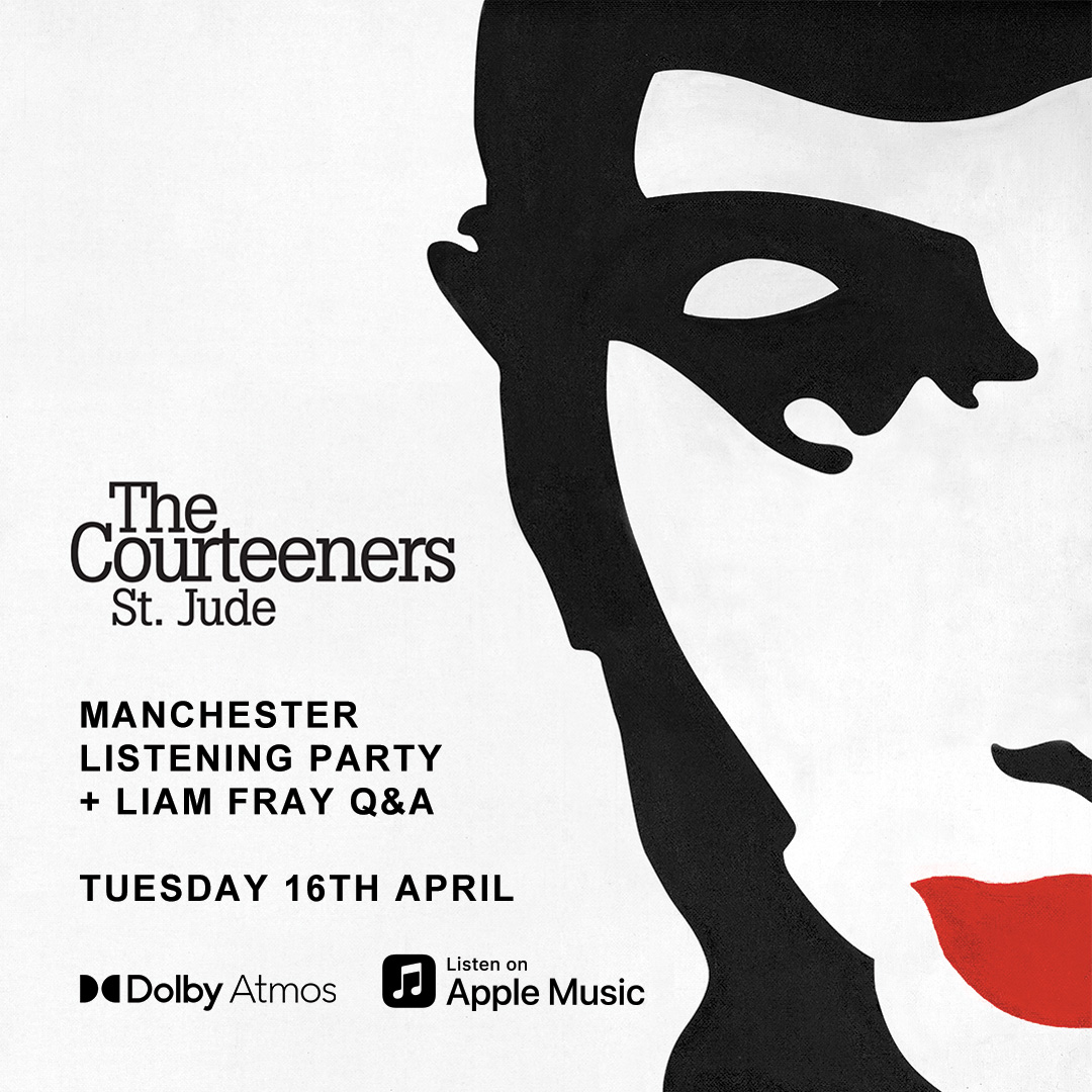 We're pleased to announce a special playback in Manchester of 'St. Jude 15th Anniversary Edition' in @AppleMusic's Dolby Atmos Spatial Audio + a special Q+A with Liam. 25 pairs of tickets available to win. 1 entry per person(UK only). Enter by 5pm tomorrow courteeners.lnk.to/DA-MLP-ENTEREM
