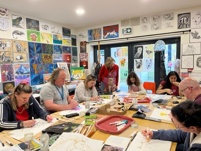 Last summer, we ran #art workshops for #autistic adults @beechlodge School, at #Maidenhead, funded by a donation in memory of Nancy England. Her daughter Sophie is raising funds to run more workshops this ear and has now raised £1,700. To #donate, go to tinyurl.com/mr2ct9jb