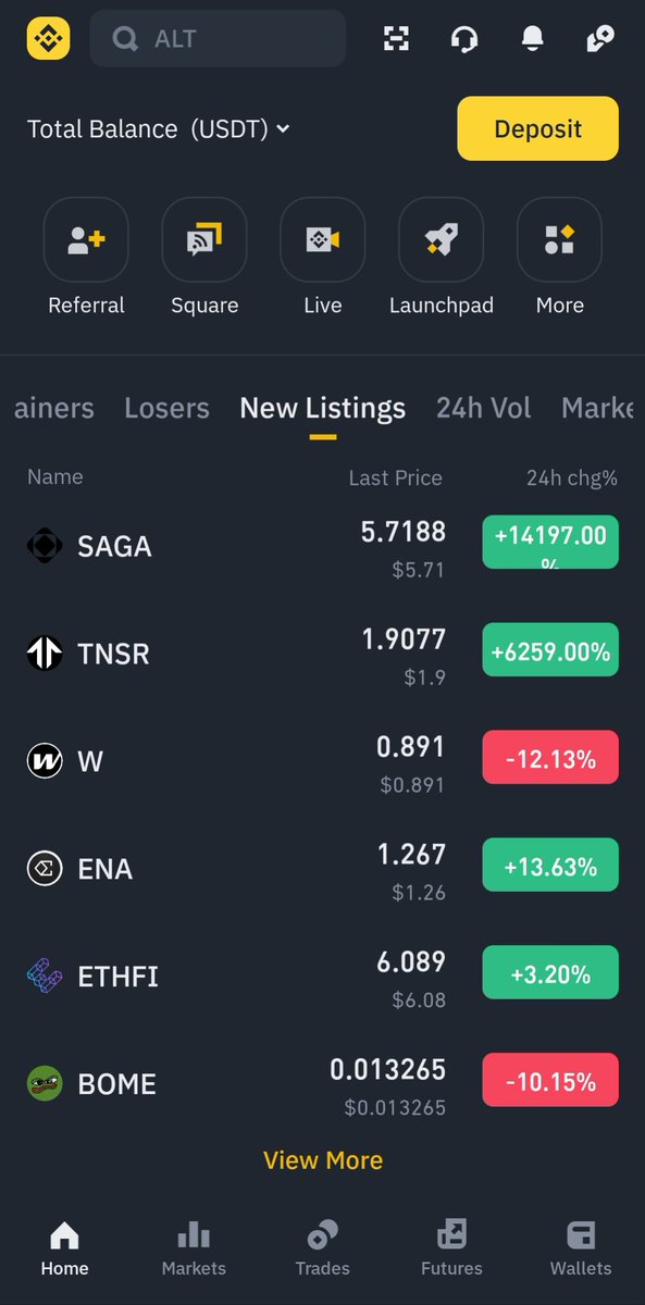 تم إدراج عملة $saga على منصة بايننس و يتم تداولها حاليا على سعر 5.7$، هنيئا لمن شارك في الإكتتاب و تحصل على العملة مجانا فقط مقابل التخزين عن طريق خطوات بسيطة. الذي لم يشارك يمكنه المشاركة في الإكتتاب القادم 🚀