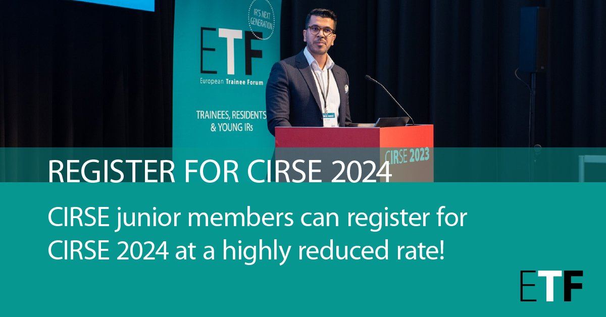 #CIRSE2024 registration is now open! Register early and benefit from the strongly reduced opening fee! ➡️​ cirsecongress.cirse.org/attend/registr…