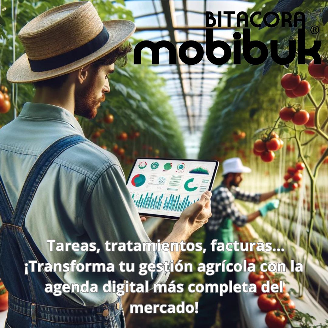 🌱📱Mobibuk Bitacora marca el rumbo de la nueva agricultura. Registra todo lo que necesitas para tus cultivos en una sola plataforma: tareas, tratamientos, facturas...¡Transforma tu gestión agrícola con la agenda digital más completa del mercado! #Digitalización #eficiencia📈