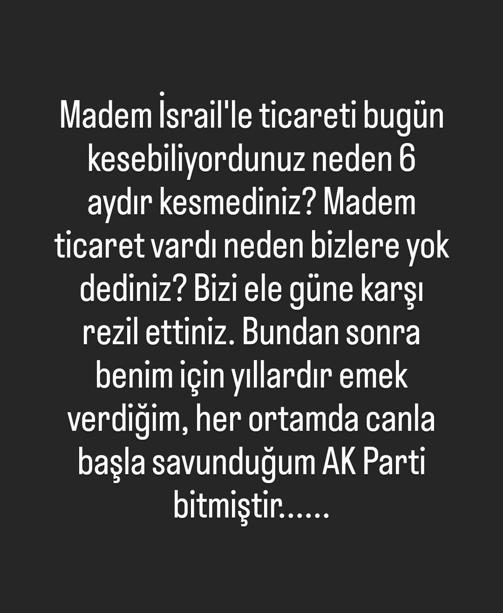 Ticaret Bakanlığı'nın yaptığı açıklama sonrası, 31 Mart'ta dahi AKP'ye oy vermiş arkadaşımın paylaştığı hikaye. AKP kendi kendini rezil ederek bitiriyor.