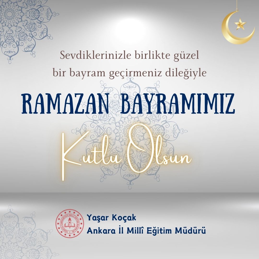 Mübarek Ramazan Bayramının, ülkemize, milletimize ve tüm insanlığa sağlık, mutluluk ve huzur getirmesini temenni ediyoruz. #RamazanBayramı @tcmeb @kocakysr