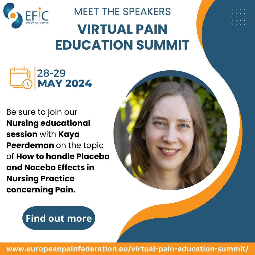 🎉 Thrilled to feature Kaya Peerdeman as a speaker at the EFIC Virtual Pain Summit! This event is exclusively for #EFICAcademy members. Find out more information here: brnw.ch/21wIDI7 @KayaPeerdeman