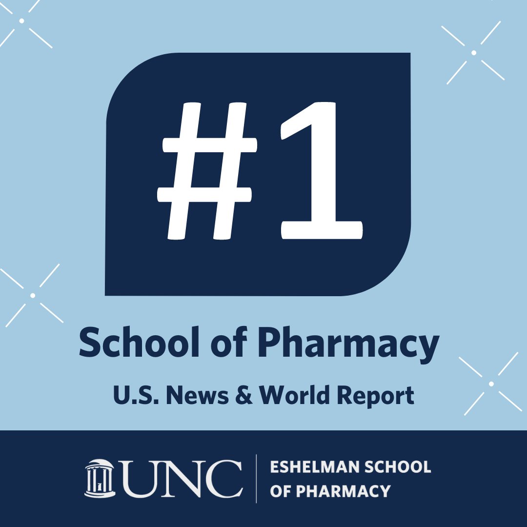 It’s a great day to be a Tar Heel! #UNCPharmacy has once again been recognized as the No. 1 pharmacy school in the nation by @usnews! For the 3rd time in a row! Thank you to our entire community and our partners across NC for making this possible! #GDTBATH unc.live/4asvhUh