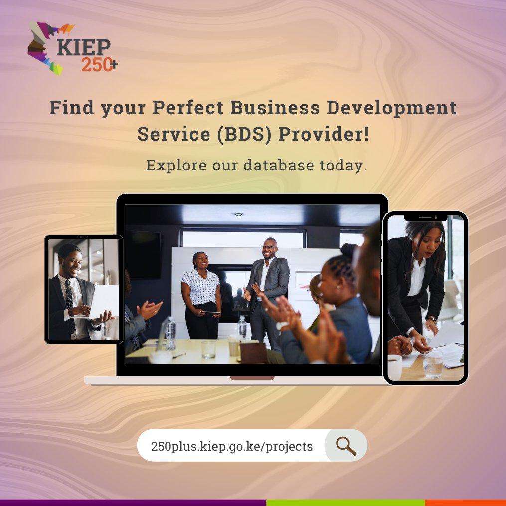 Seeking Business Development Service (BDS) support? Dive into our database today!

#KIEP250Plus #SMEsupport #SMEs #TechnicalAssistance #KenyanBusiness #KenyanEntrepreneurs @Kiep254 @StartupSavanna @ASSEKnews