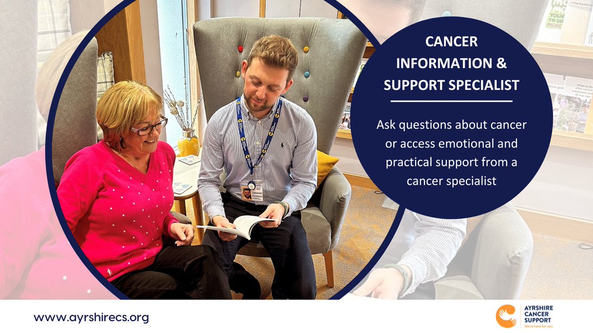 Our Cancer Support Specialists are experienced health professionals that can assess your needs fully, provide a plan of support for you & your family, or help liaise with your clinical team. To find out more or to arrange an appointment, please contact us on 01563 538008 🧡