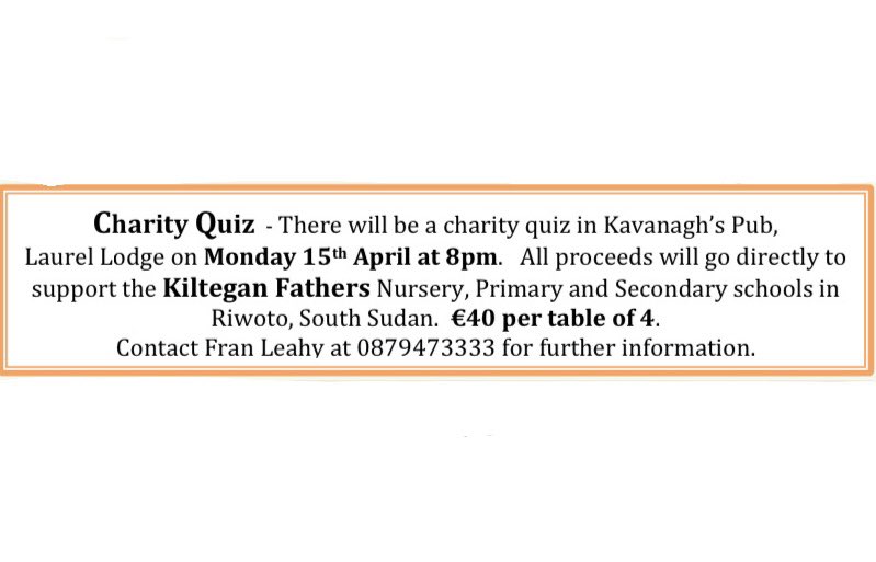 There is a Pub Quiz in Kavanagh's on April 15th @ 8pm in aid of the Kiltegan Fathers in South Sudan. If you can not attend donate via Revolut to 0879473333 or donate directly on the website: spms.org/donate- D15 Today is repeated @ 6pm & 12am or: m.mixcloud.com/925PhoenixFM/