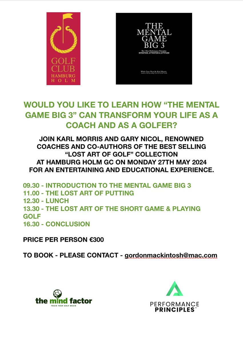 Gary Nicol (@garynicol67) on Twitter photo <a href="/Karl_Morris/">Karl Morris</a> and I will be hosting a one day golf school at the fantastic Hamburg Holm GC on May 27th. Please get in touch if you would like to attend <a href="/TheMindFactor/">The Mind Factor</a> <a href="/pprinciplesuk/">gary nicol</a> <a href="/Karl_Morris/">Karl Morris</a> and I will be hosting a one day golf school at the fantastic Hamburg Holm GC on May 27th. Please get in touch if you would like to attend <a href="/TheMindFactor/">The Mind Factor</a> <a href="/pprinciplesuk/">gary nicol</a>