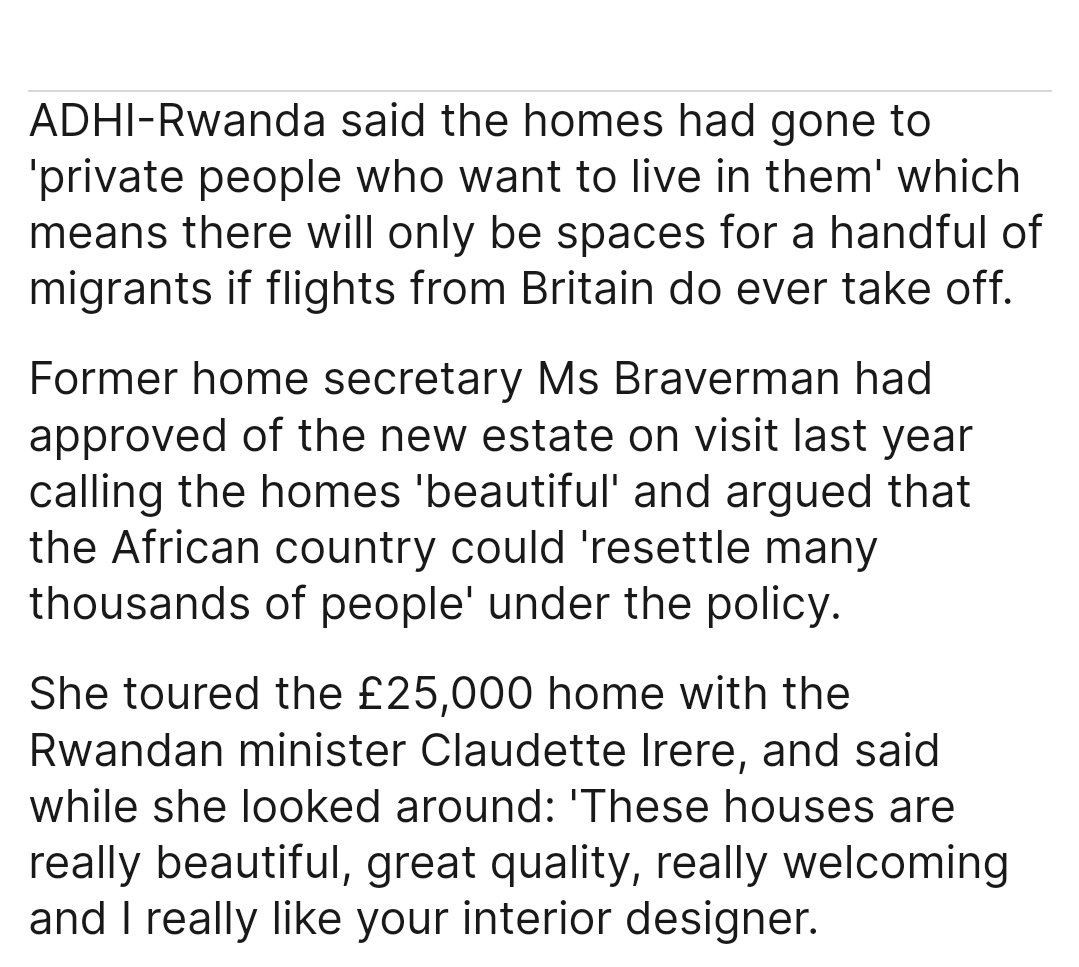 It seems that the #RwandaBill is flailing at both ends, as the Daily Mail reports that 70% of the 163 homes in Bwiza Riverside Estate have already been sold to locals in Rwanda. Sign our petition now and help us to raise this change in UK Parliment ✊🏾🏳️‍🌈🏳️‍⚧️ petition.parliament.uk/petitions/6521…