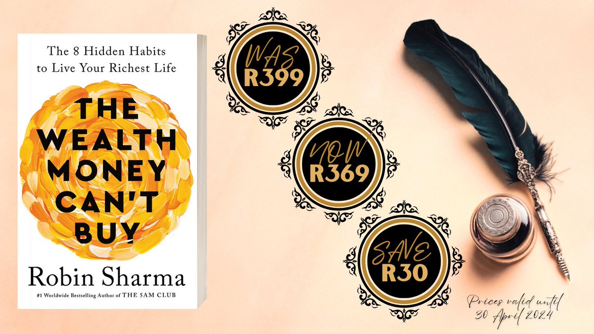 Book of the Month! With his new book, The Wealth Money Can't Buy, Sharma mentors us through his remarkable method for inviting true richness into your life and keeping it there. @RobinSharma @PenguinBooksSA