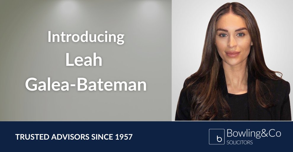 Meet Leah Galea-Bateman - Trainee Solicitor at Bowling & Co. Leah plays a key role within the Commercial Property Department at Bowling & Co, working on a range of cases, including lease renewals, auction properties, business acquisitions and much more. In her spare time, ...