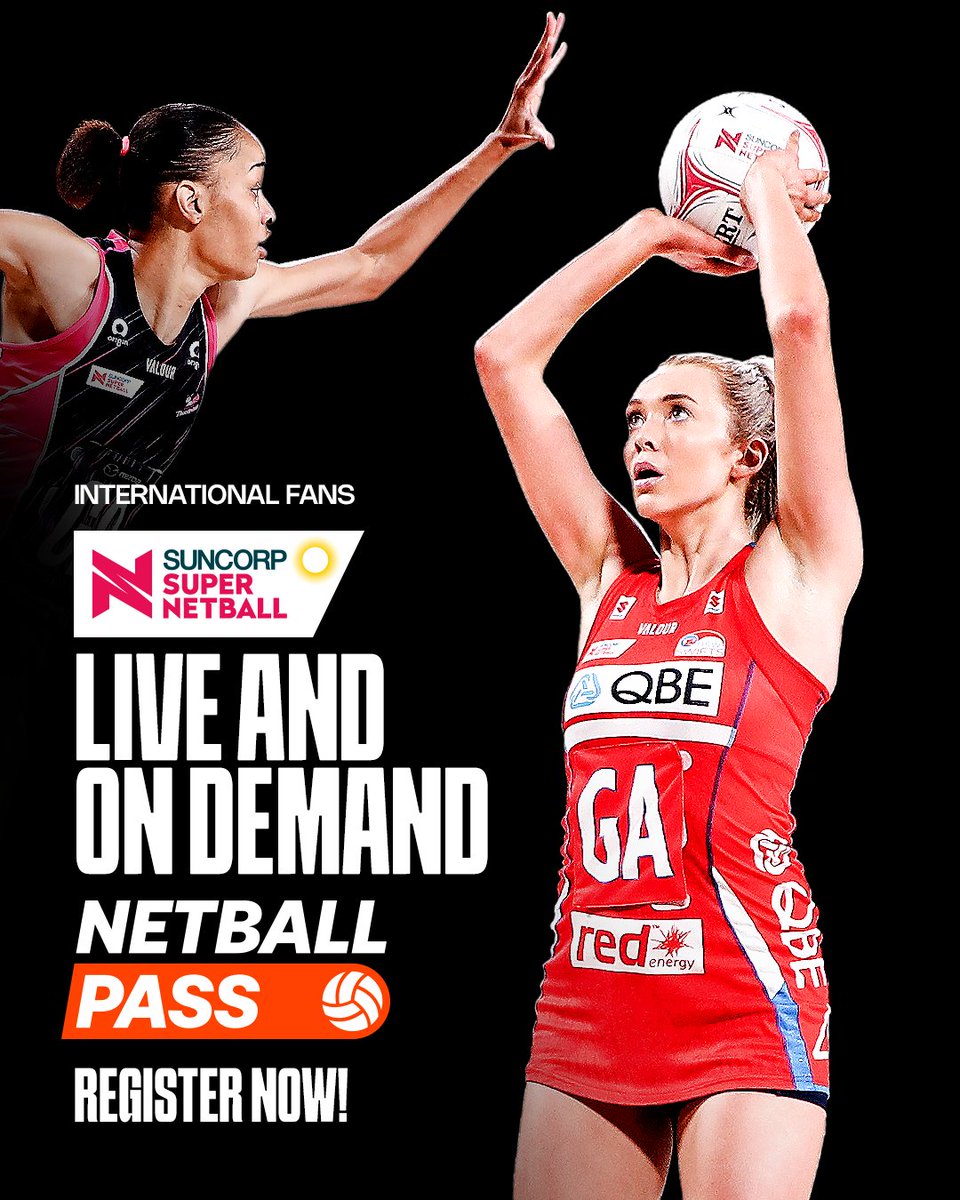 International fans, we've got your back 👊 Catch the ENTIRE 2024 Suncorp Super Netball season live and on demand via Netball Pass! Weekly and season packages available to purchase for all your SSN watching needs 💥 👉 supernetball.com.au/how-watch