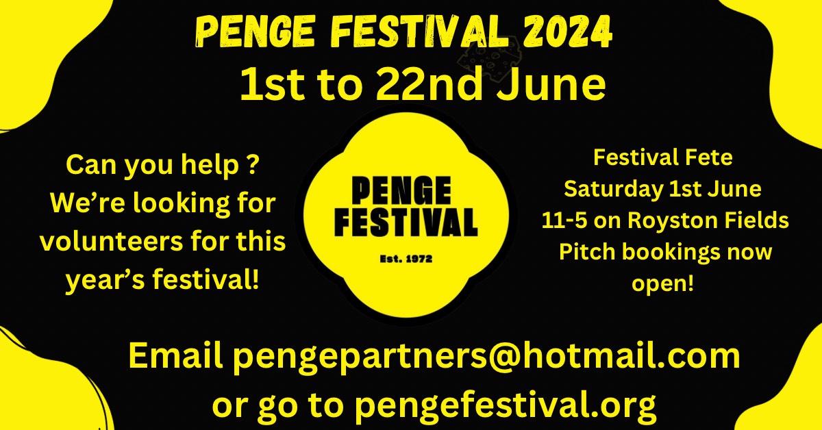 Penge Festival are looking for volunteers.  Can you help?

#SE20 #SupportLocal #Penge #Anerley