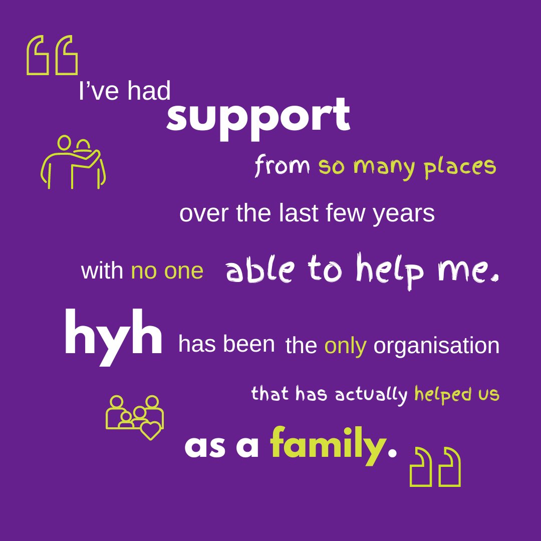A parent explained to us how hyh has supported her and her family 💜 #EndHomelessness #Support #Collaboration #Family #HomelessPrevention #CharityTuesday