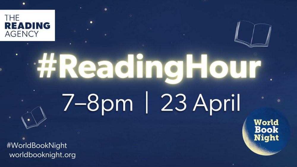 Celebrate World Book Night with us on April 23: Library staff will be online from 7pm to talk everything bookish. Whether you're a regular library user or not, why not join us for #ReadingHour? #WorldBookNight Booking ➡️ ticketsource.co.uk/westnorthantsc…