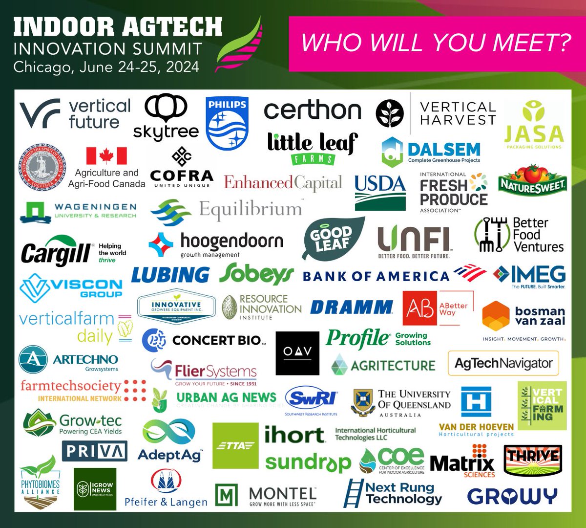 We’re counting down the days until we will be exhibiting and speaking at the @IndoorAgTech Innovation Summit in Chicago from 24-25th June! Feel free to email us on info@verticalfuture.co.uk to set up a meeting.